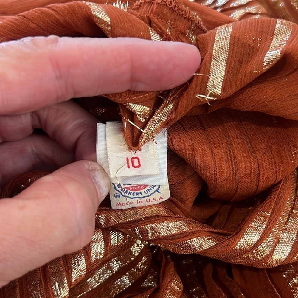 Vintage Albert Nipon, Stunning Metallic Copper Go… - image 5